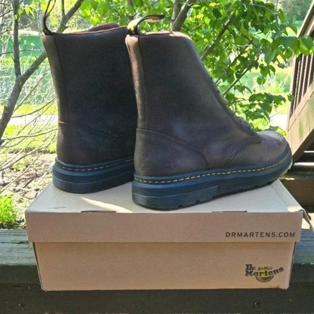 Dr.‎ Martens Crewson Dark Brown Crazy Horse Leather Boots Size US Men's 14 New